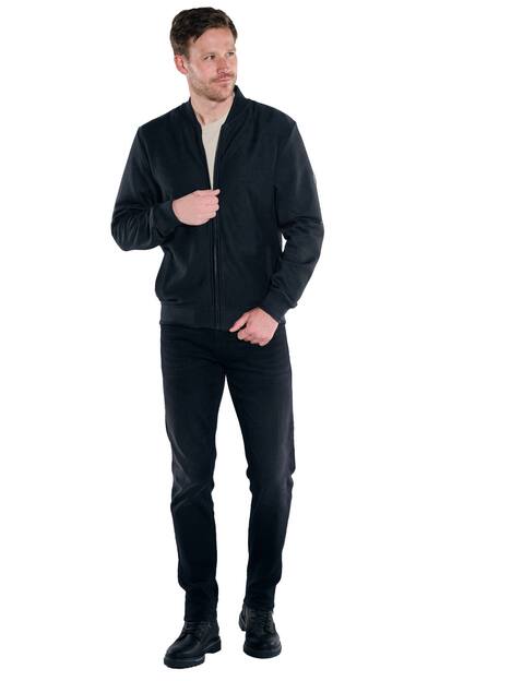 engbers Herren Sweatjacke strukturiert , Schwarz