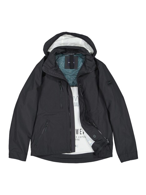 Herren Funktionsjacke mit abnehmbarer Kapuze , Schwarz
