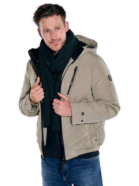engbers Herren Steppjacke mit abnehmbarer Kapuze , Braunbeige