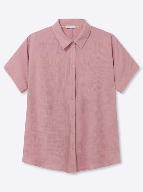 Hemdbluse Kurzarm Uni Hemdkragen