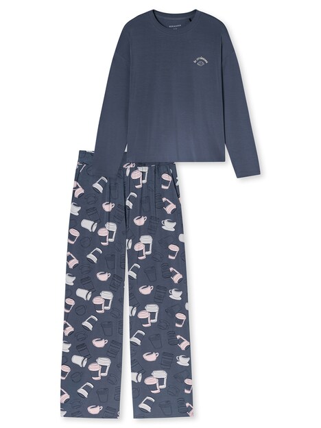 Schiesser Damen Schlafanzug Casual Fashion blaugrau