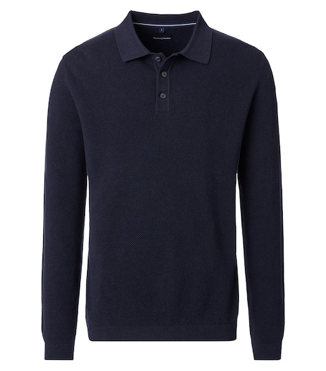 Polo-Shirt Langarm uni Basic Circular Knit