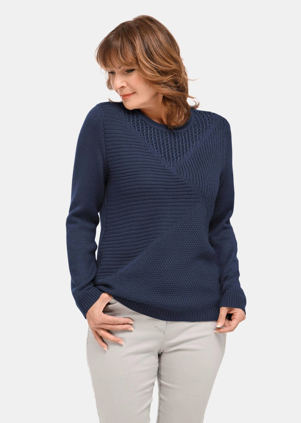 Kurzgröße - Pflegeleichter Pullover in hochwertiger Rippenstruktur