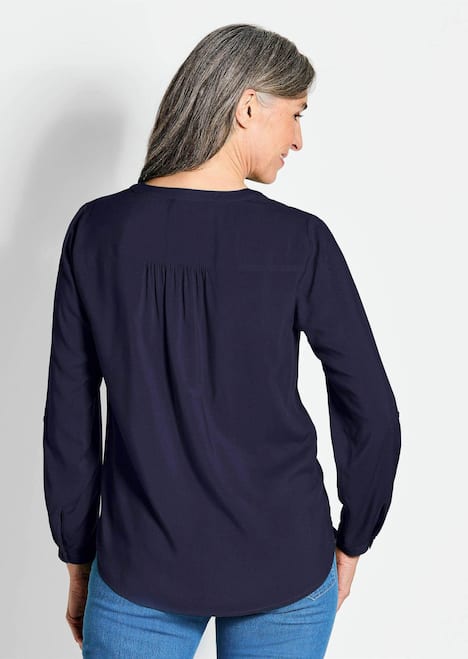 Elegante Viskosebluse mit V-Ausschnitt