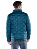Herren Steppjacke mit Strickkragen , Petrolgruen