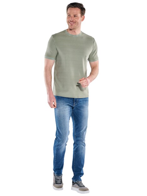 Herren Strukturiertes T-Shirt im Streifendesign , Gruen