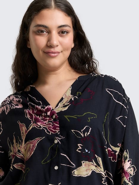 Loose Fit Bluse mit Blumenmuster