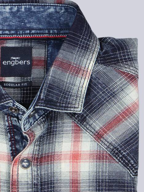 engbers Herren Langarm-Hemd gemustert , Feuerrot