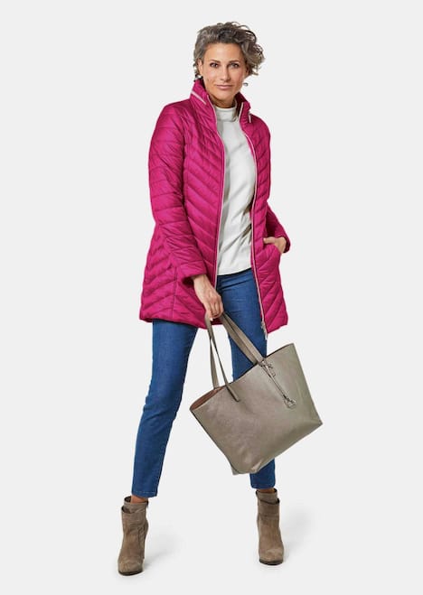 GOLDNER Gewatteerd jack Flatteus, licht, lang gewatteerd jack