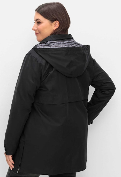Outdoorjacke Parka in wasserabweisender Qualität Langarm Uni Umlegekragen