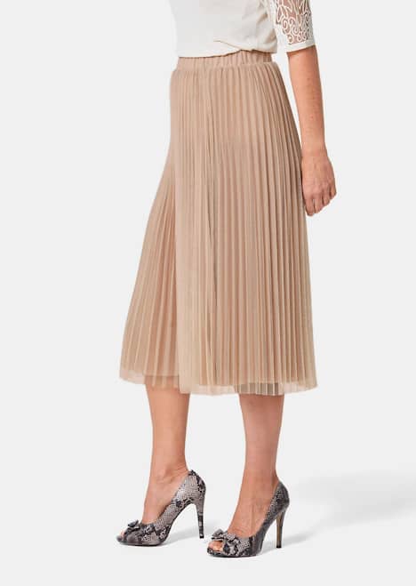 Festlicher Plisseerock aus schimmerndem Mesh
