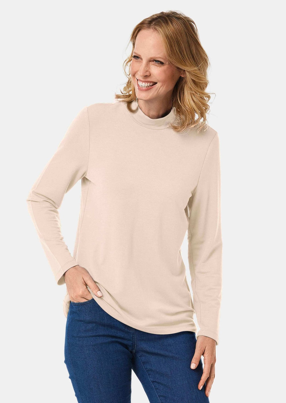 Stehkragenshirt mit Langarm