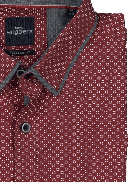 engbers Herren Langarm-Hemd gemustert , Bordeaux