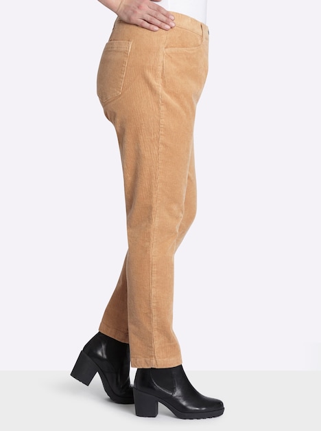 Cord-Hose Cordhose mit schmalem Bein normal Elastische Einsätze