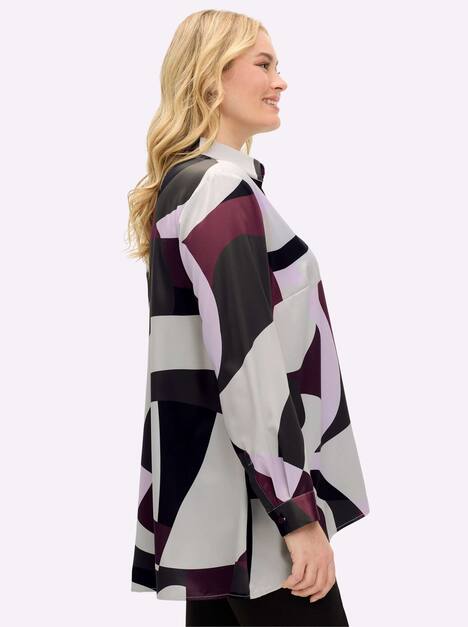 Bluse Langarm Sonstiges Muster Hemdkragen