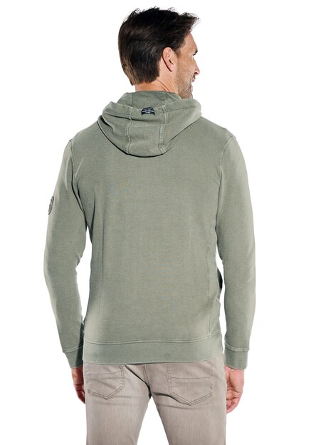 Herren Sweatjacke mit Kapuze , Khaki