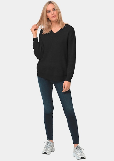 Kaschmirpullover mit V-Ausschnitt