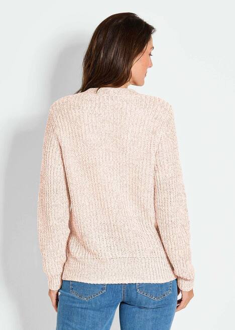 Langarm Strickjacke mit V-Ausschnitt