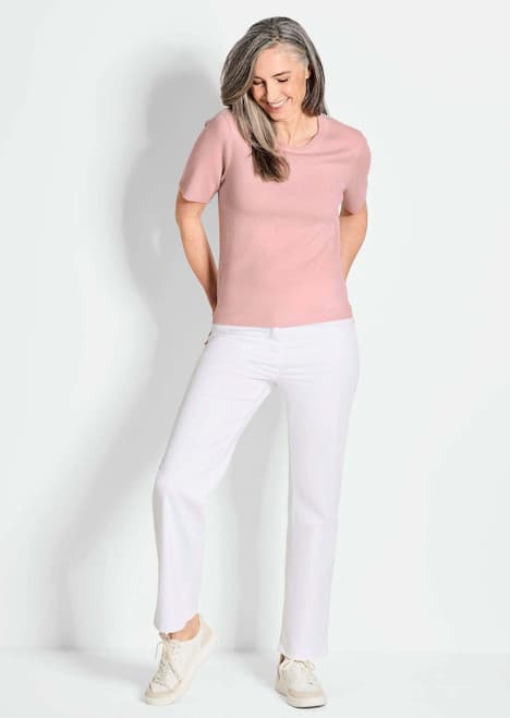 GOLDNER Pullover van kasjmier met ronde hals Pullover van kasjmier met korte mouwen en ronde hals