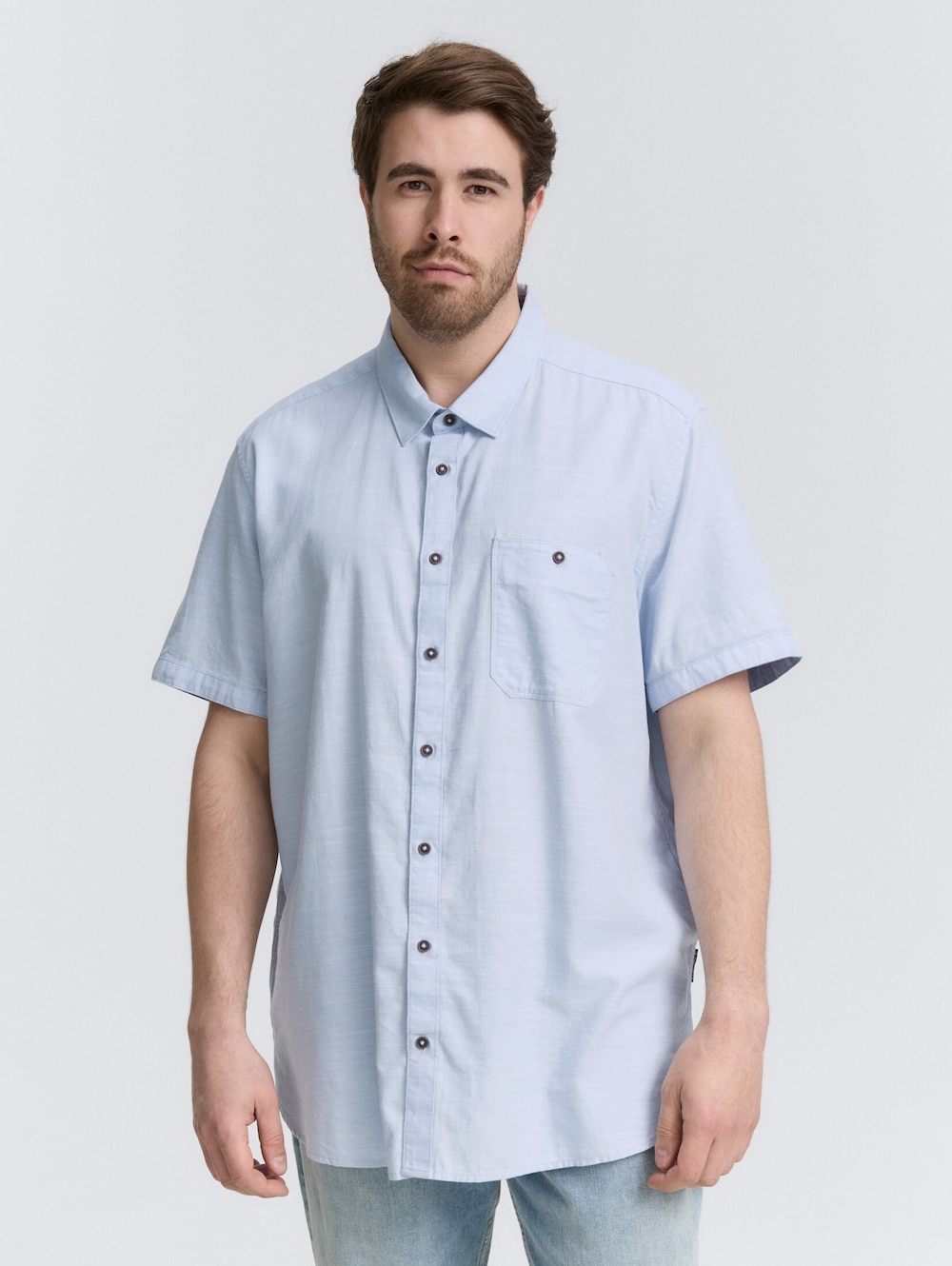 Tom Tailor Men PLUS Blusen & Shirts Plus Size - Kurzarmhemd mit Brusttasche