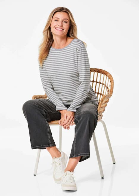 Ringelshirt mit U-Boot-Ausschnitt