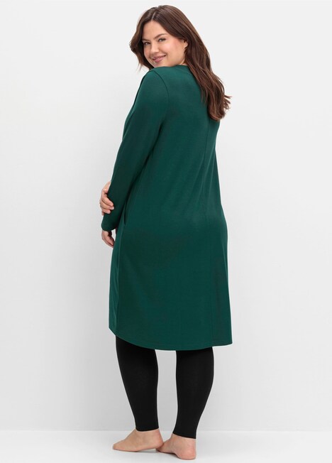 Sweatkleid Langarm Uni Ohne Kragen