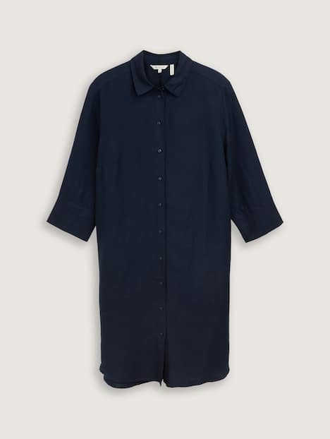 Blusenkleid mit Leinenanteil