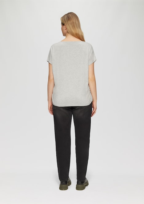 T-Shirt mit Glitzer-Frontprint