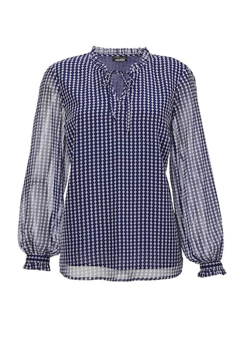 GOLDNER Blouse Chiffon blouse met elastische manchetten