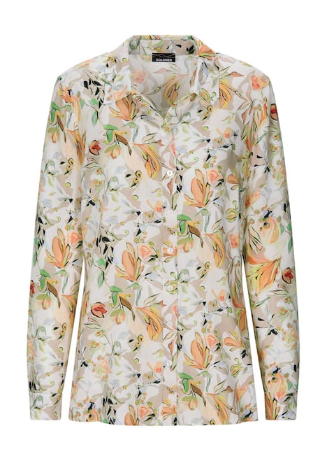 Viskosebluse mit floralem Muster