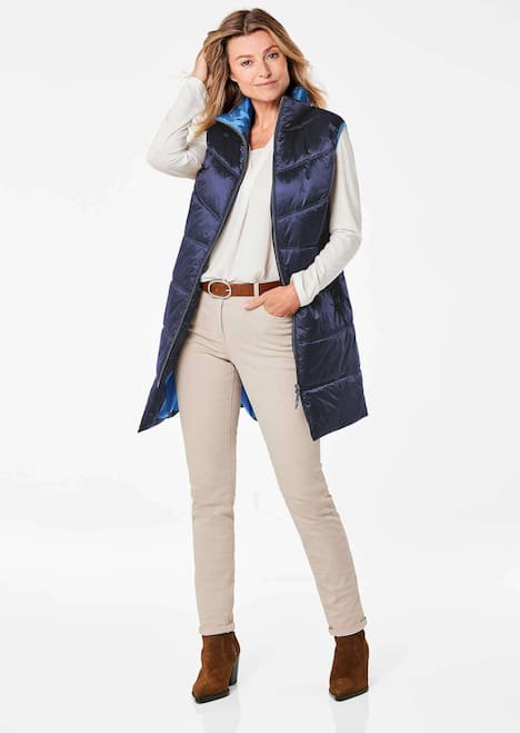 GOLDNER Lang vest Lang gewatteerd vest met opstaande kraag