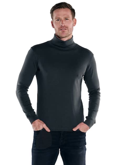 engbers Herren Langarmshirt mit Rollkragen , Schwarz