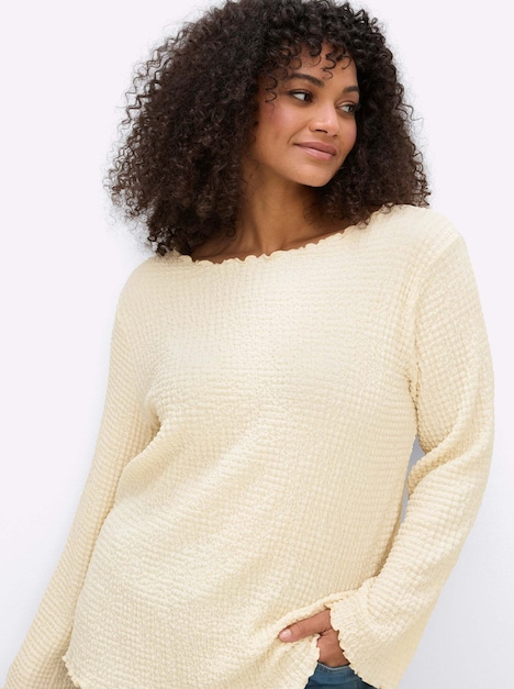 Langarm-Shirt Langarmshirt aus stretchiger Smok-Qualität Langarm