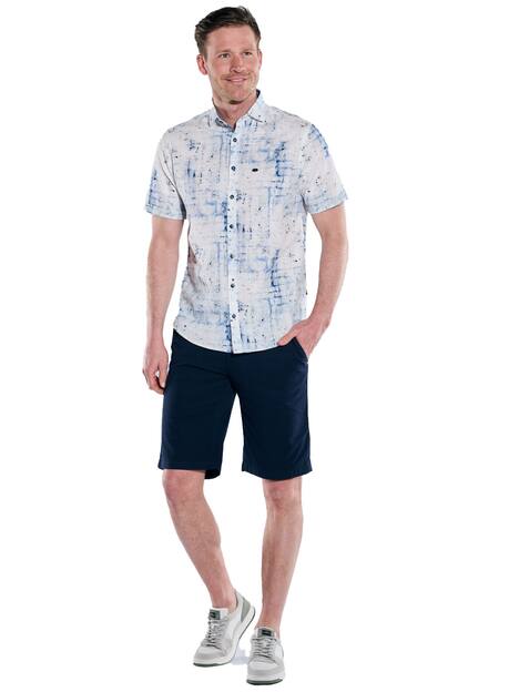 engbers Herren Kurzarm-Hemd gemustert , Brilliantblau