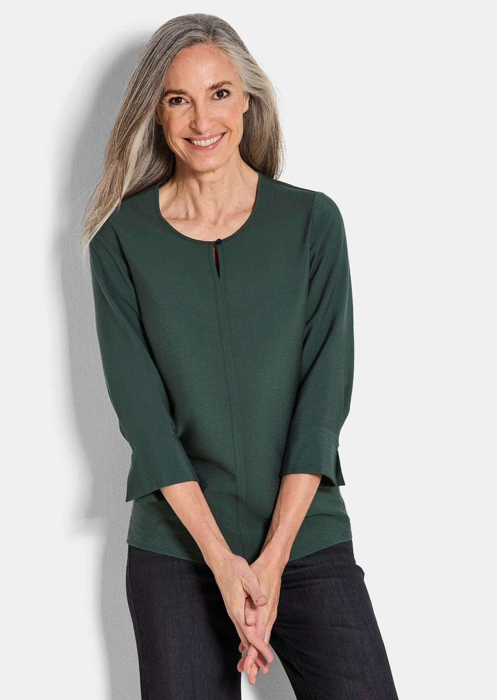 Elegante Schlupfbluse Damen aus Viskose mit Strukturmuster