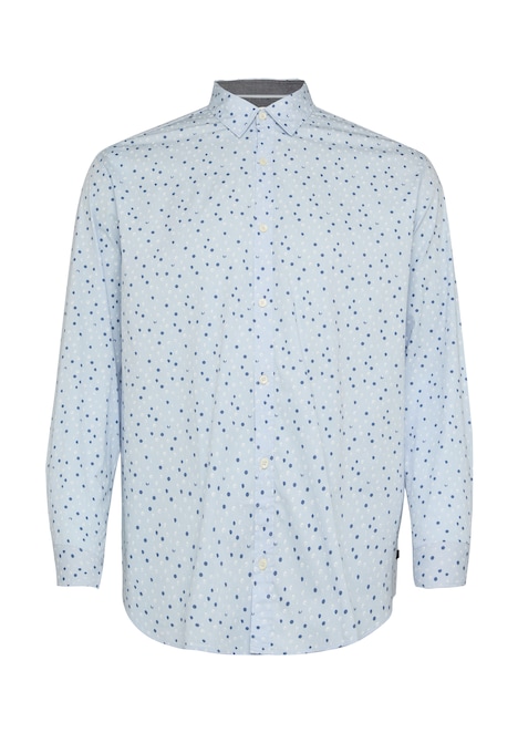 Slim Fit: Gemustertes Popeline-Hemd mit Kentkragen