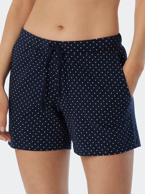 Schiesser Damen Pyjamahose Mix & Relax - dunkelblau-gem.