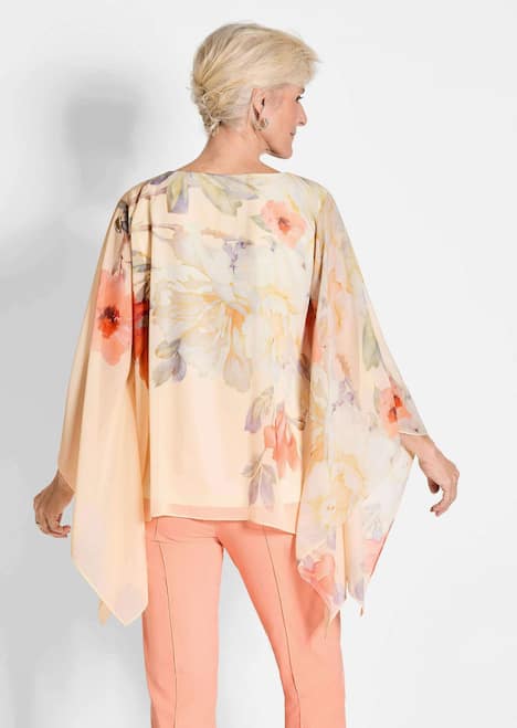 Chiffonbluse mit floralem Design