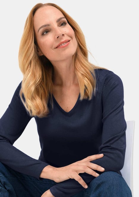 GOLDNER Pullover met V-hals Tricot pullover