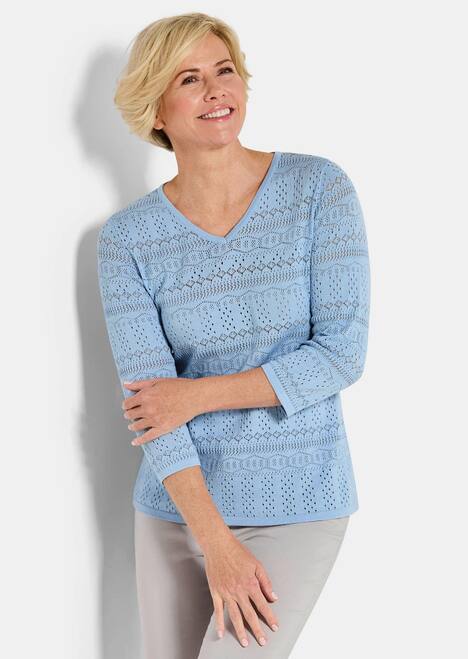 Sommerpullover mit V-Ausschnitt