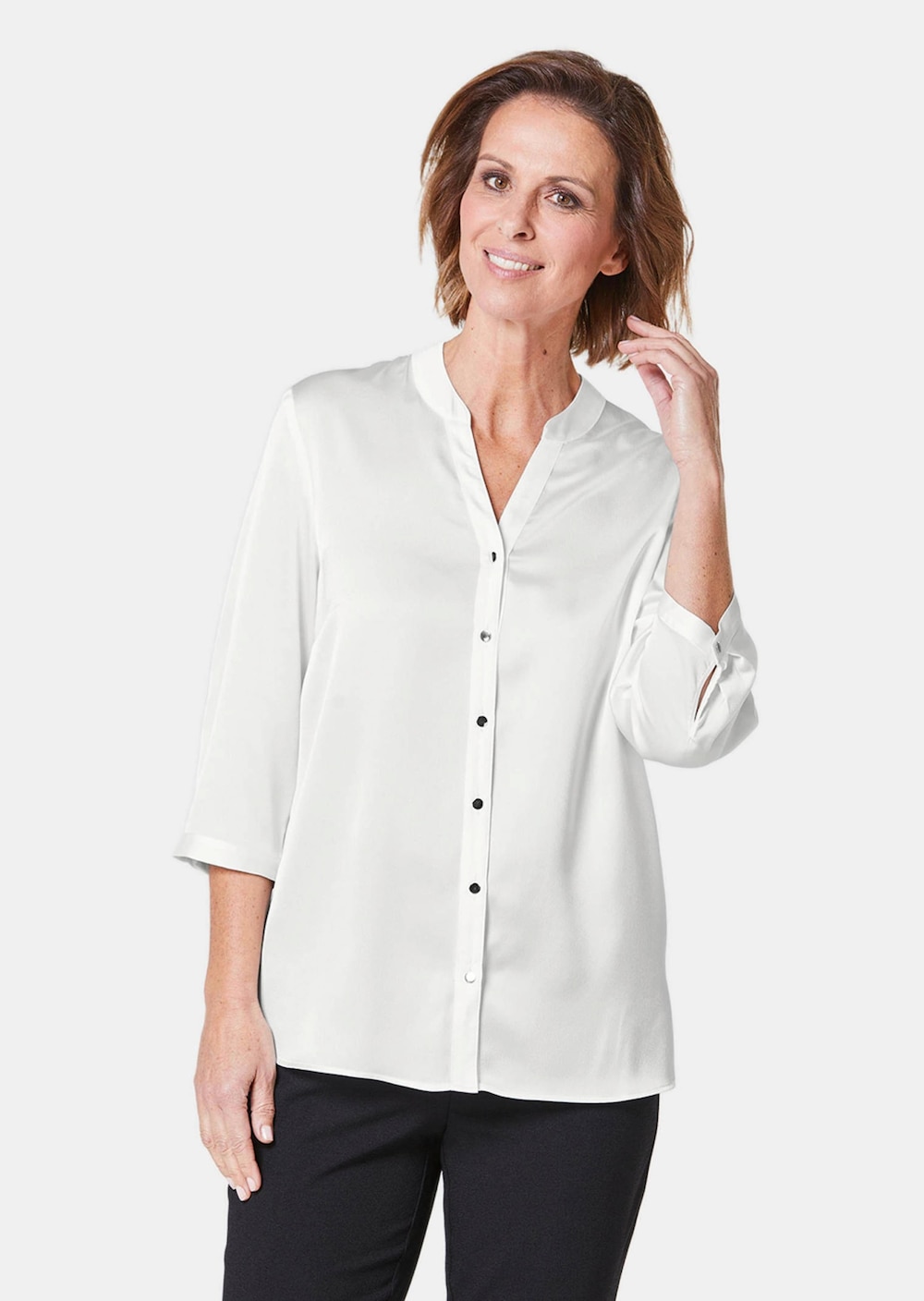 Bluse mit festlichem Stehkragen