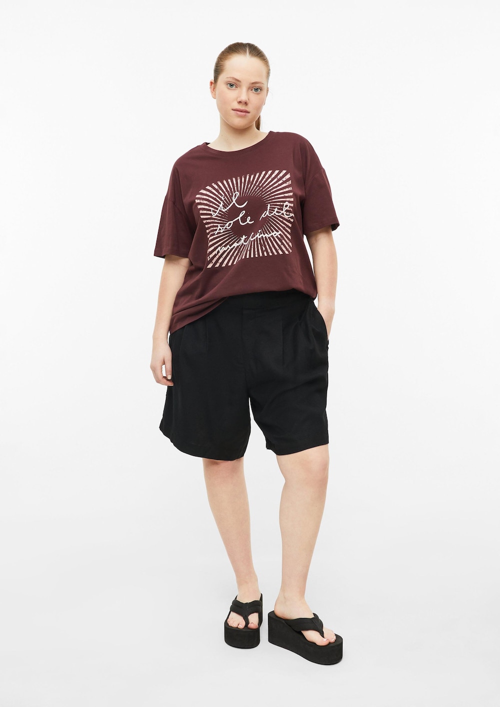 Shorts aus luftigem Leinenmix