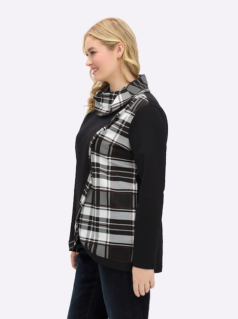 Sweatshirt Langarm Uni Schalkragen