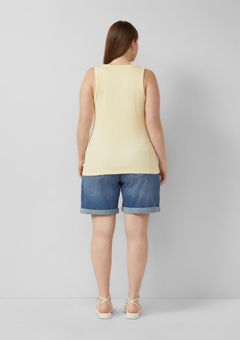 geripptes Tanktop mit Print