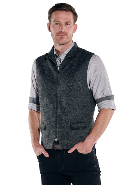 engbers Herren Sakkoweste mit Zipper , Anthrazit