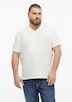 Baumwoll-T-Shirt mit Logo-Print und V-Neck