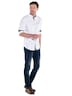Herren Langarm-Hemd uni , Reinweiss