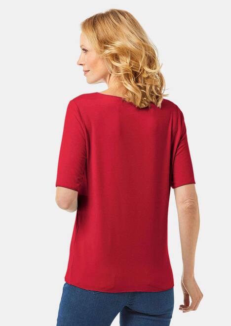 GOLDNER Shirt met ronde hals Veelzijdig te combineren shirt met korte mouwen en harmonieuze sierrand