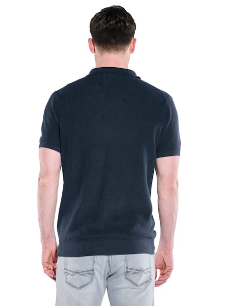 engbers Herren Polo-Shirt strukturiert , Saphirblau