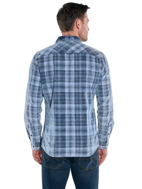 engbers Herren Langarm-Hemd aus Babycord , Indigoblau